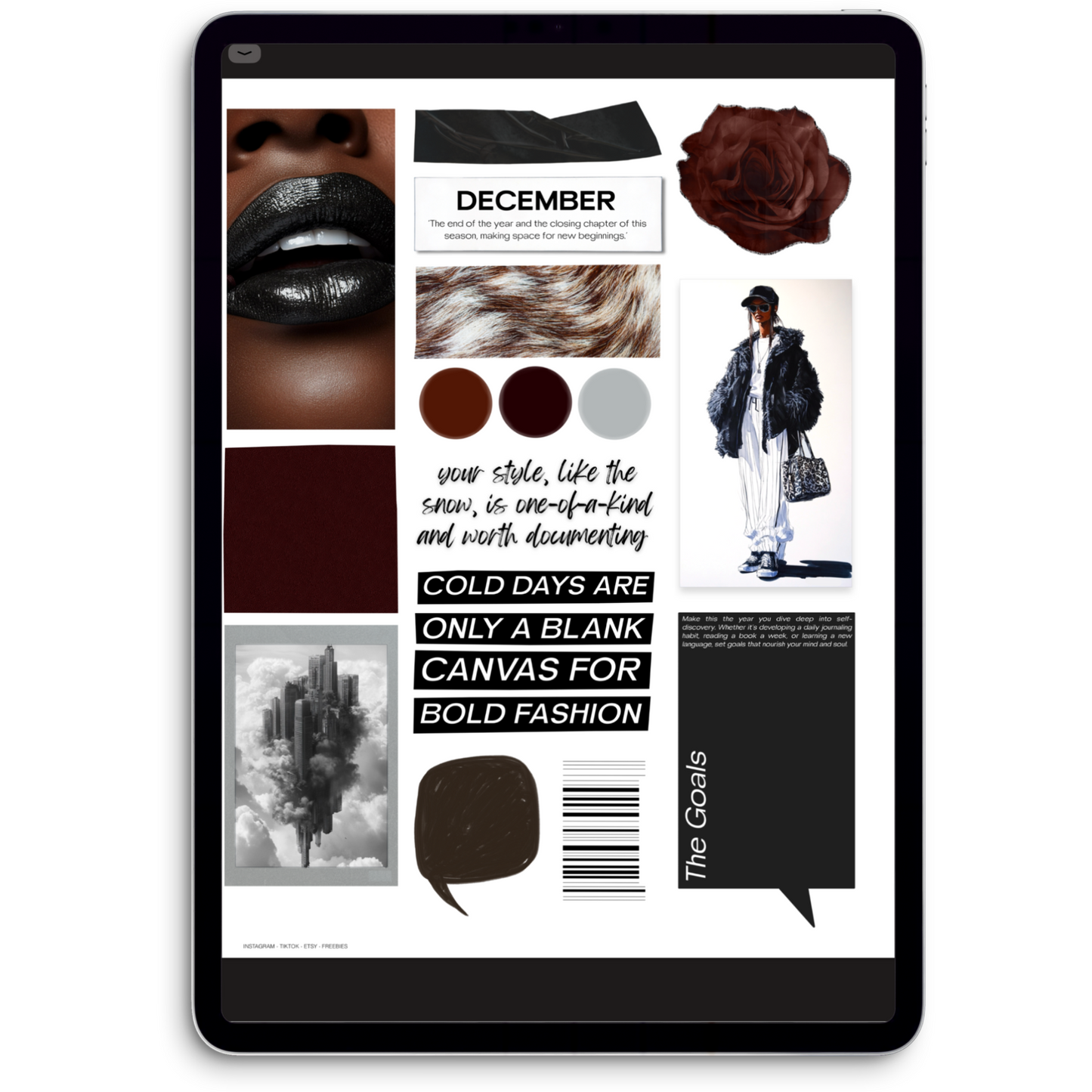 December Mood Digital Journaling and Planning Stickers (Goodnotes, PNGs)