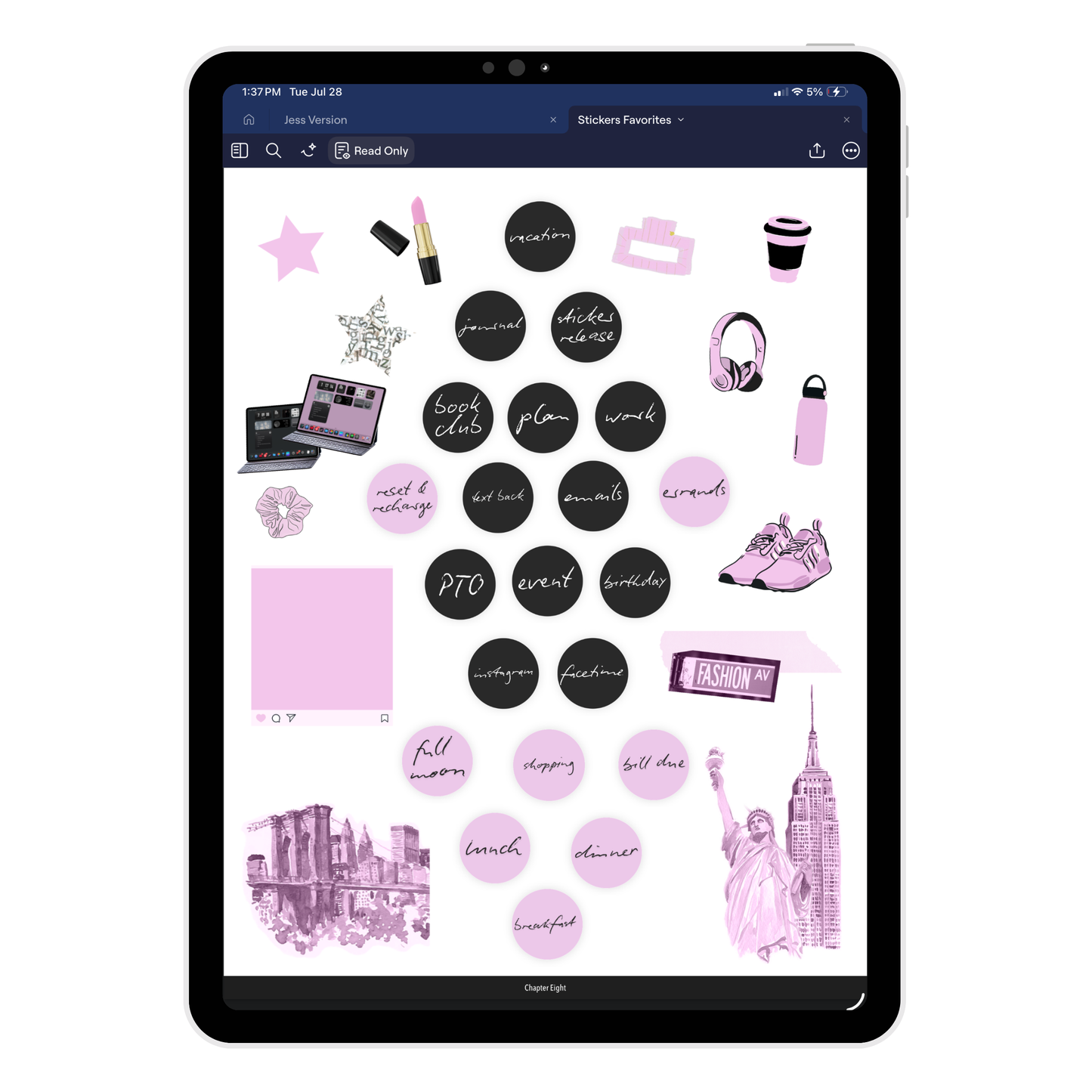 Chapter Eight - The August Issue 2026 Digital Journaling and Planning Stickers (Goodnotes, Noteful, PNG)