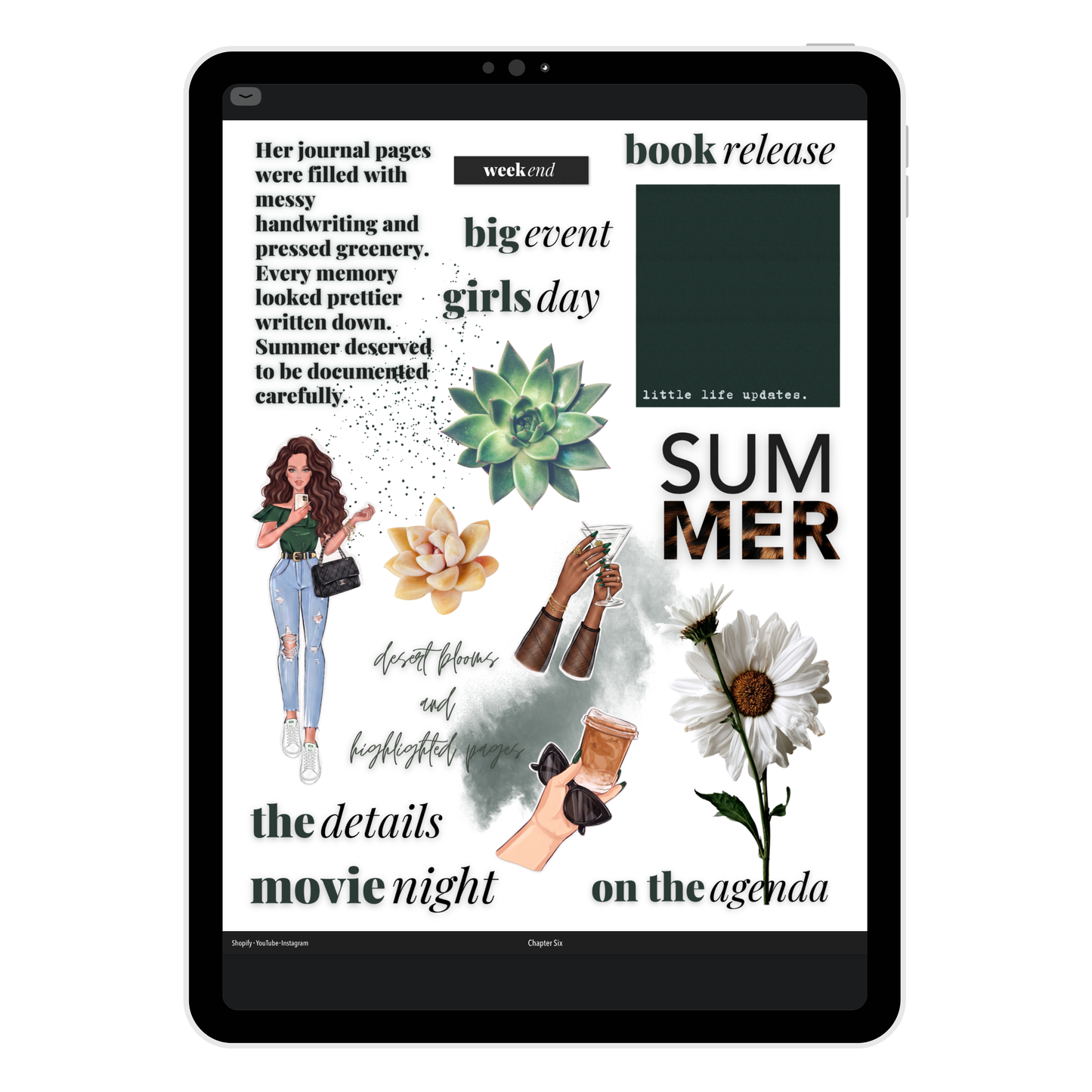 Chapter Six Digital Journaling and Planning Stickers (Goodnotes, Noteful, PNG)