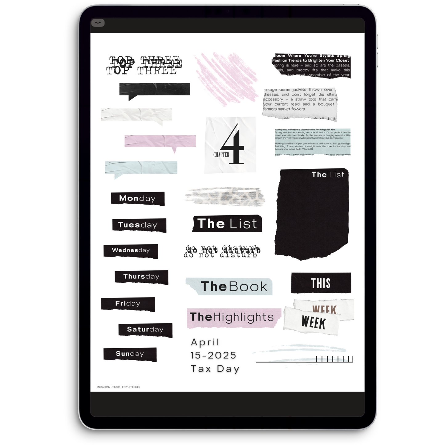 April Bloom Digital Journaling and Planning Stickers (Goodnotes, PNGs)
