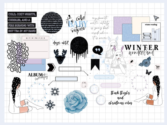 Baby it's Cold Outside Digital Journaling and Planning Stickers (Goodnotes, Noteful, PNGs)