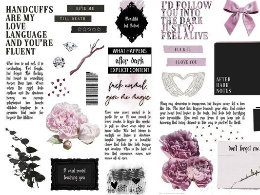 After Dark Digital Journaling and Planning Stickers (Goodnotes, Noteful, PNG)
