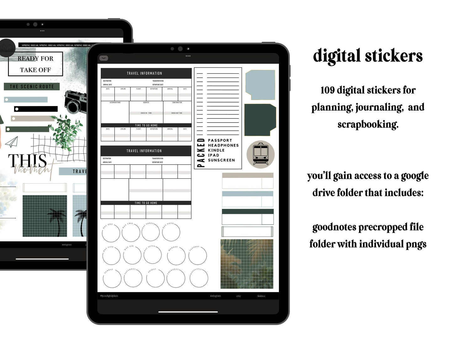 Are We There Yet? Digital Journaling and Planning Stickers (Goodnotes, PNGs)