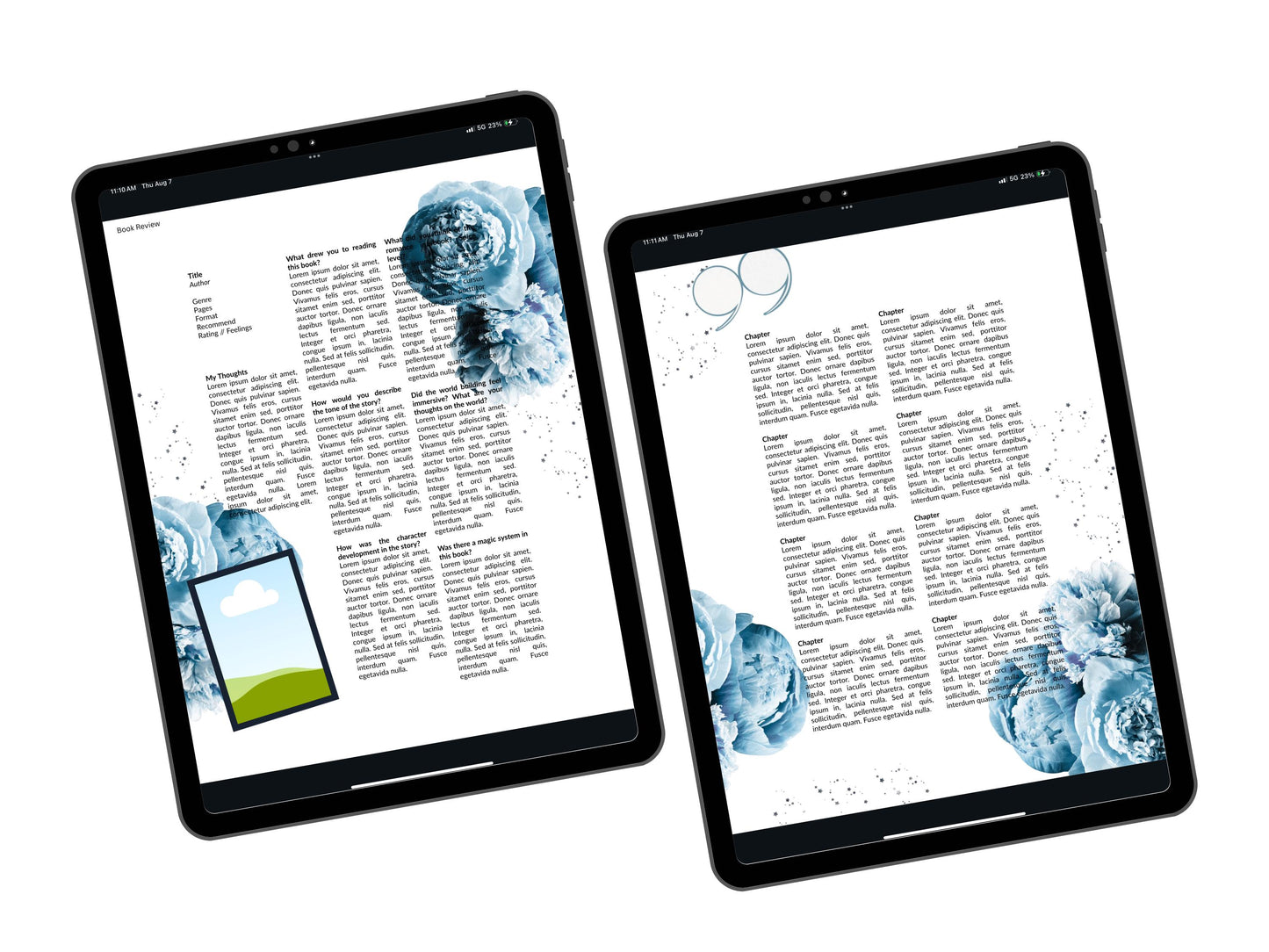 Book Review Editable Template (CANVA, GOODNOTES, NOTEFUL)