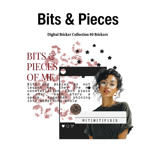 Bits & Pieces Digital Journaling and Planning Stickers (Goodnotes, Noteful, PNGs)