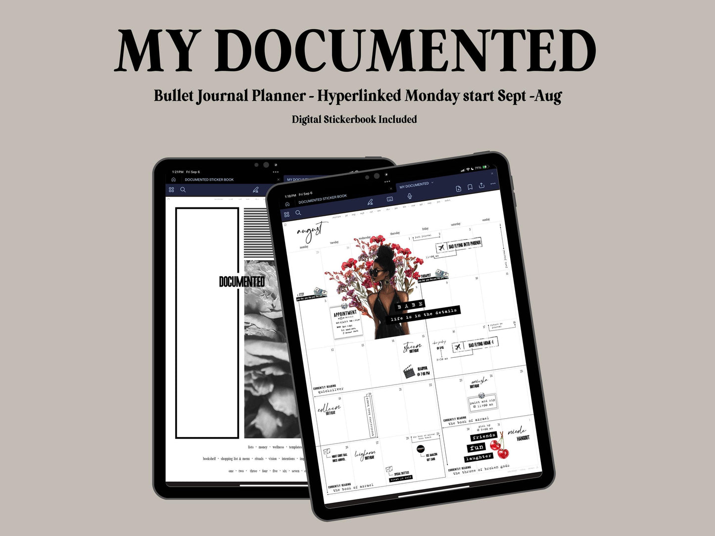 MY DOCUMENTED Digital Scrapbook Sticker book (PNGs, Goodnotes)
