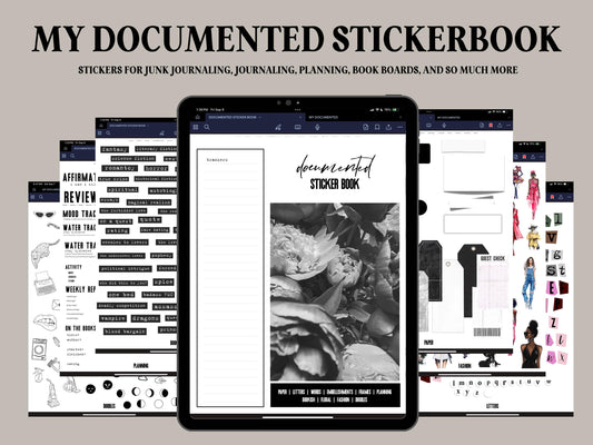 MY DOCUMENTED Digital Scrapbook Sticker book (PNGs, Goodnotes)