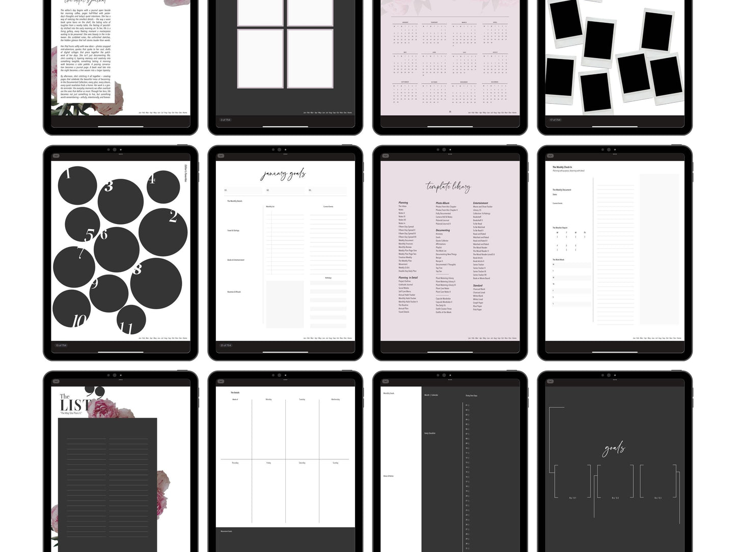 Documented Diary | Digital Journal and Prompt Book | Undated | Monday and Sunday Start