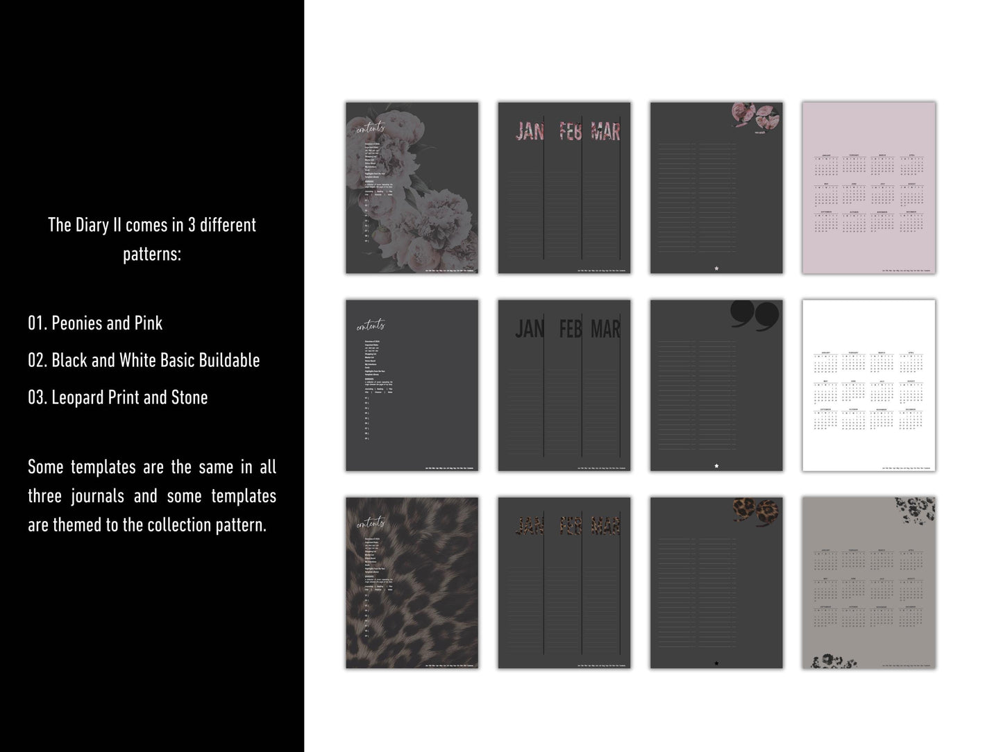 Diary II | Volume Two 2026 Digital Journal and Planner | Undated | Monday and Sunday Start