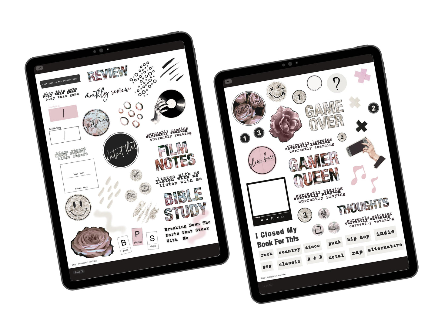 Do Not Disturb: Book, Show, Movie, Gaming Digital Journal Stickers (Goodnotes, PNGs)