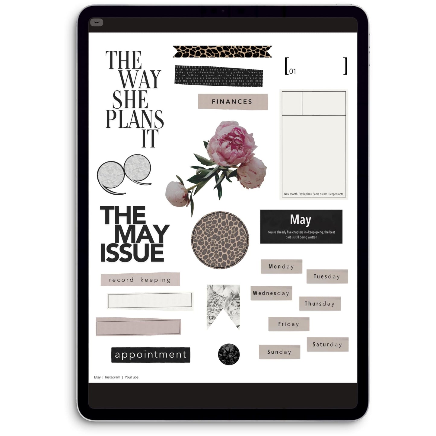 Ready, Set, Plan May Digital Journaling and Planning Stickers (Goodnotes, PNG)