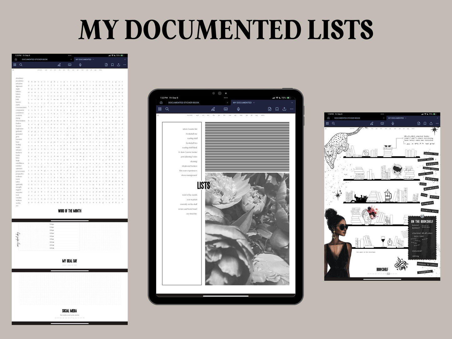 MY DOCUMENTED Digital Scrapbook Sticker book (PNGs, Goodnotes)