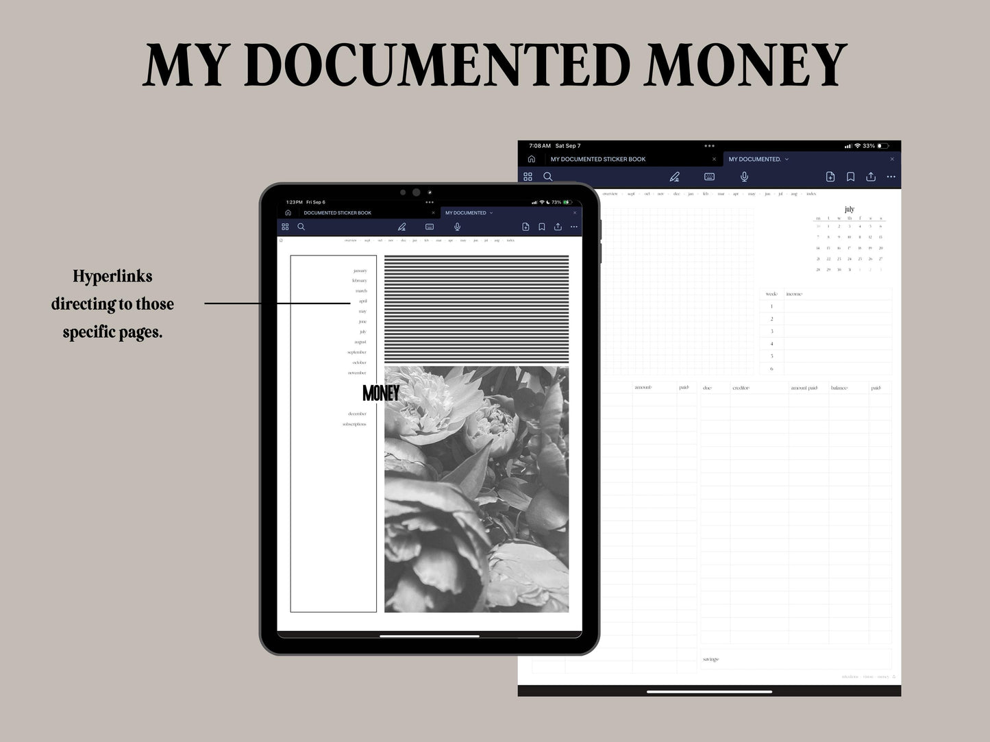 MY DOCUMENTED Digital Scrapbook Sticker book (PNGs, Goodnotes)