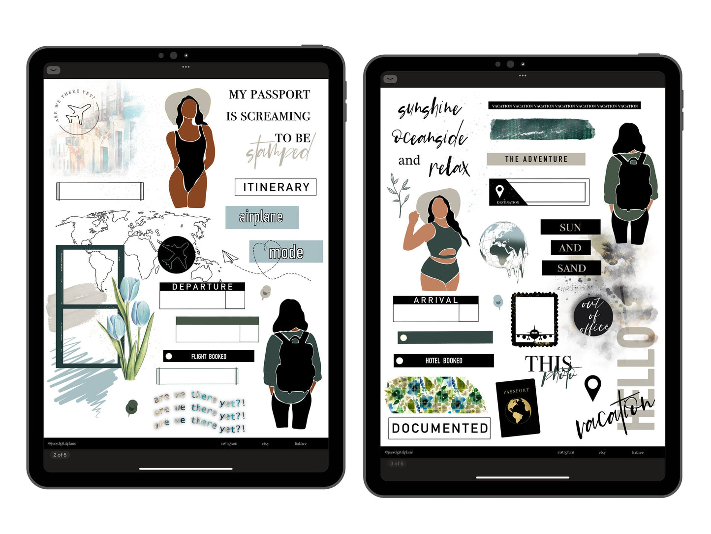 Are We There Yet? Digital Journaling and Planning Stickers (Goodnotes, PNGs)