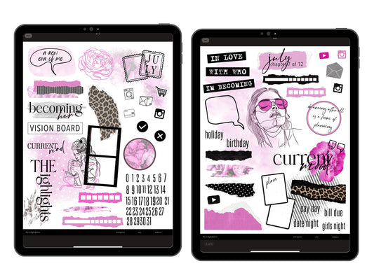Becoming Her Digital Journaling and Planning Stickers (Goodnotes, PNGs)
