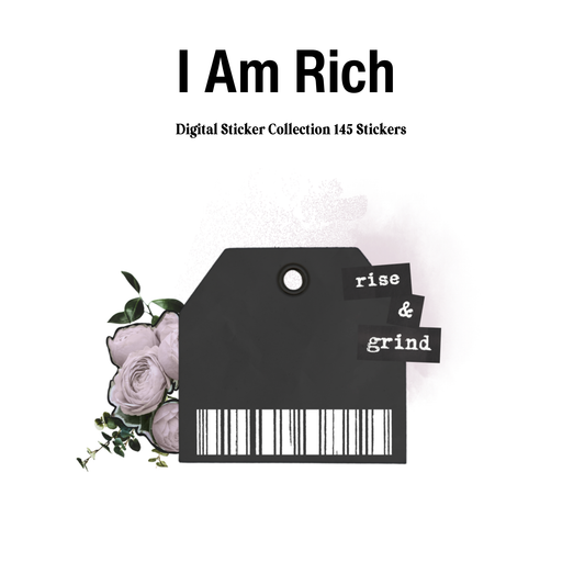 I Am Rich Digital Journaling and Planning Stickers (Goodnotes, PNGs)