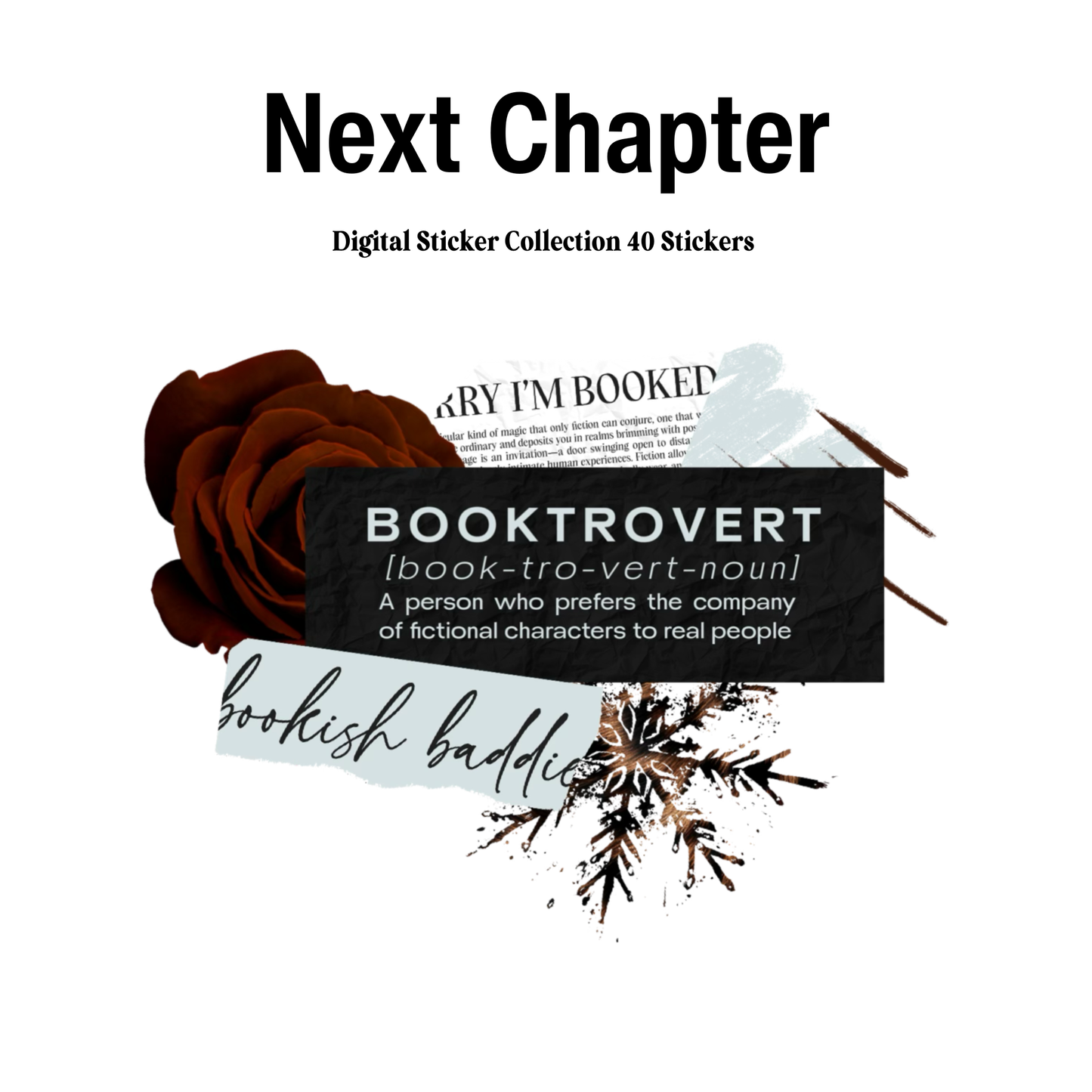 Next Chapter Digital Journaling and Planning Stickers (Goodnotes, PNGs)