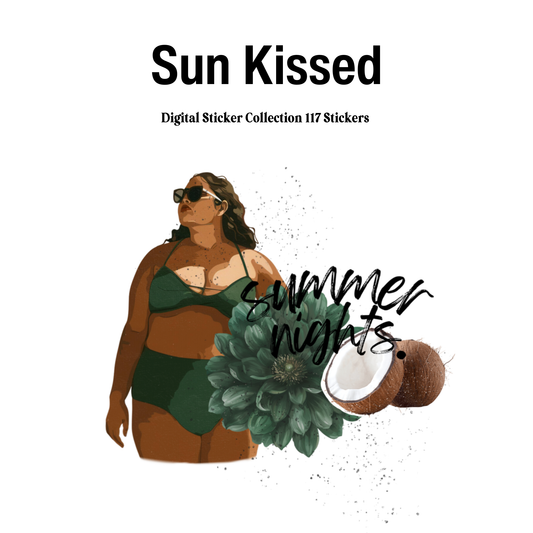 Sun Kissed Digital Journaling and Planning Stickers (Goodnotes, PNGs)