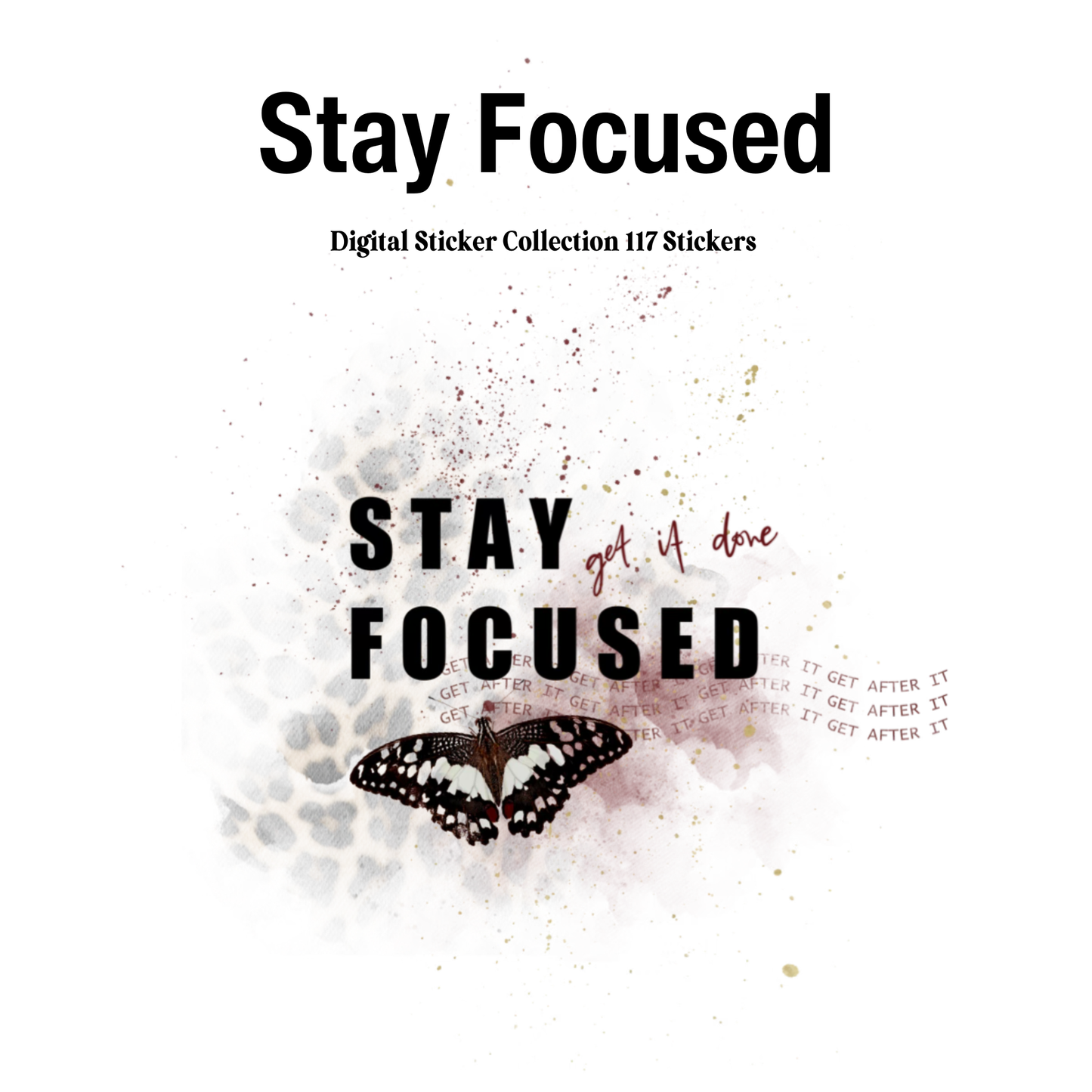 Focused Collection Digital Journaling and Planning Stickers (Goodnotes, PNGs)