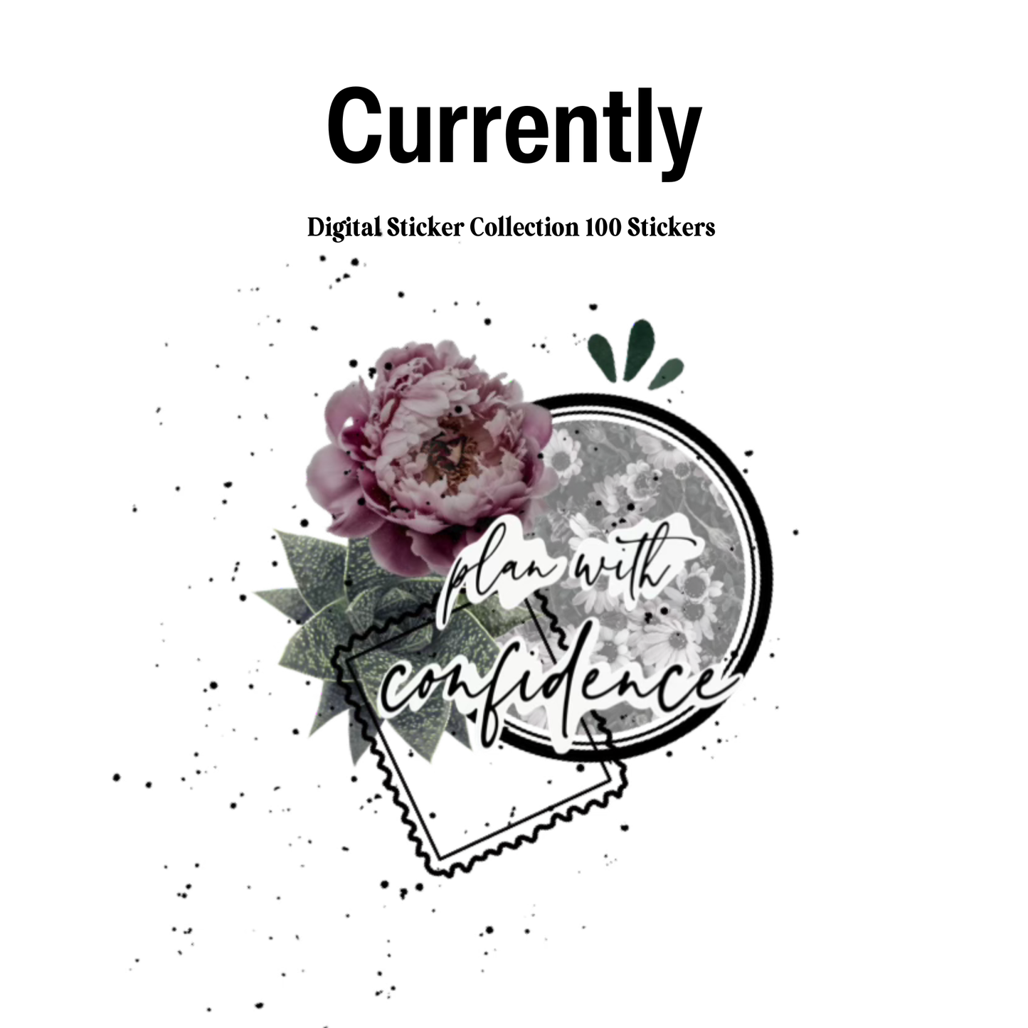 Currently Collection Digital Journaling and Planning Stickers (Goodnotes, PNGs)