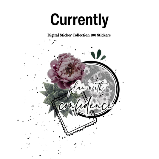 Currently Collection Digital Journaling and Planning Stickers (Goodnotes, PNGs)