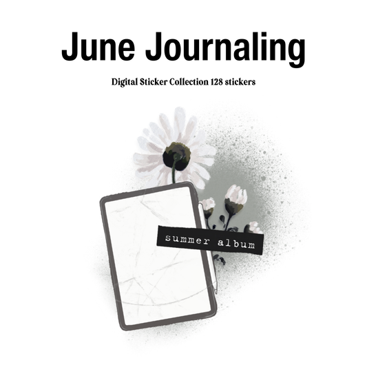 June Digital Journaling and Planning Stickers (Goodnotes, Noteful, PNGs)