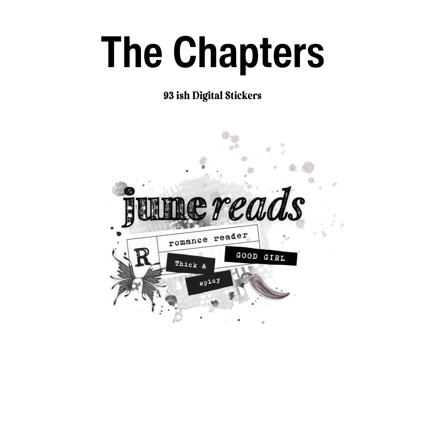 The Chapters Digital Book Journaling Stickers (Goodnotes, PNG, Noteful)