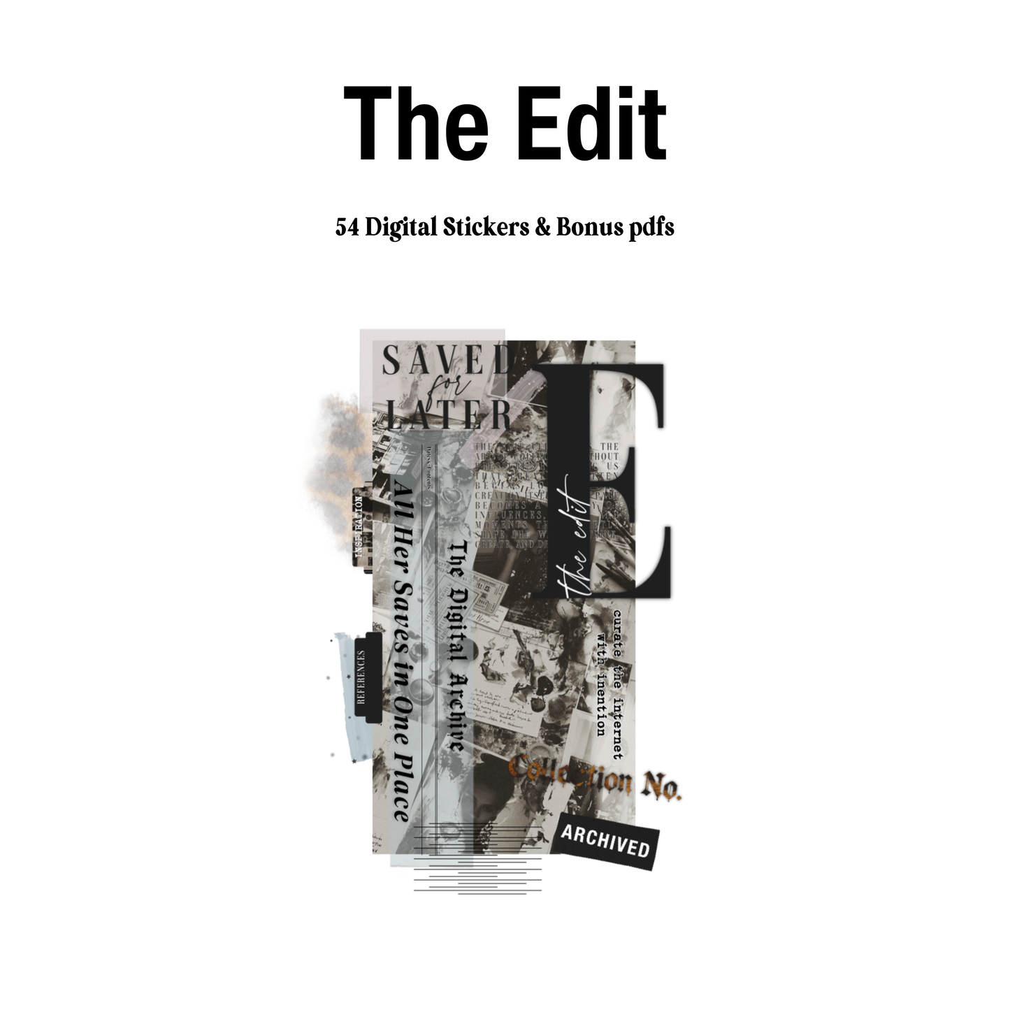 The Edit Digital Journaling and Planning Stickers (Goodnotes, PNG)