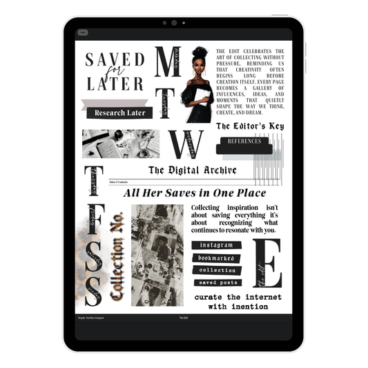 The Edit Digital Journaling and Planning Stickers (Goodnotes, PNG)