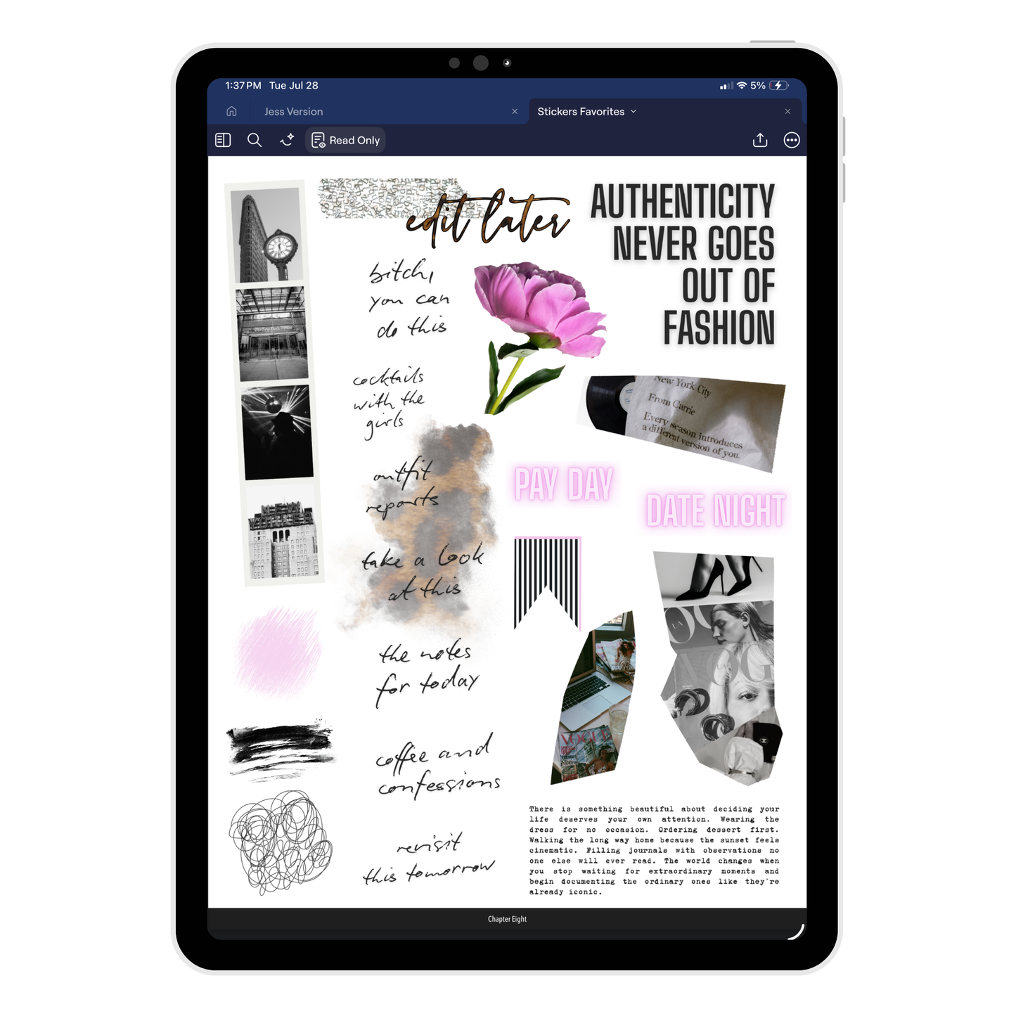 Chapter Eight - The August Issue 2026 Digital Journaling and Planning Stickers (Goodnotes, Noteful, PNG)