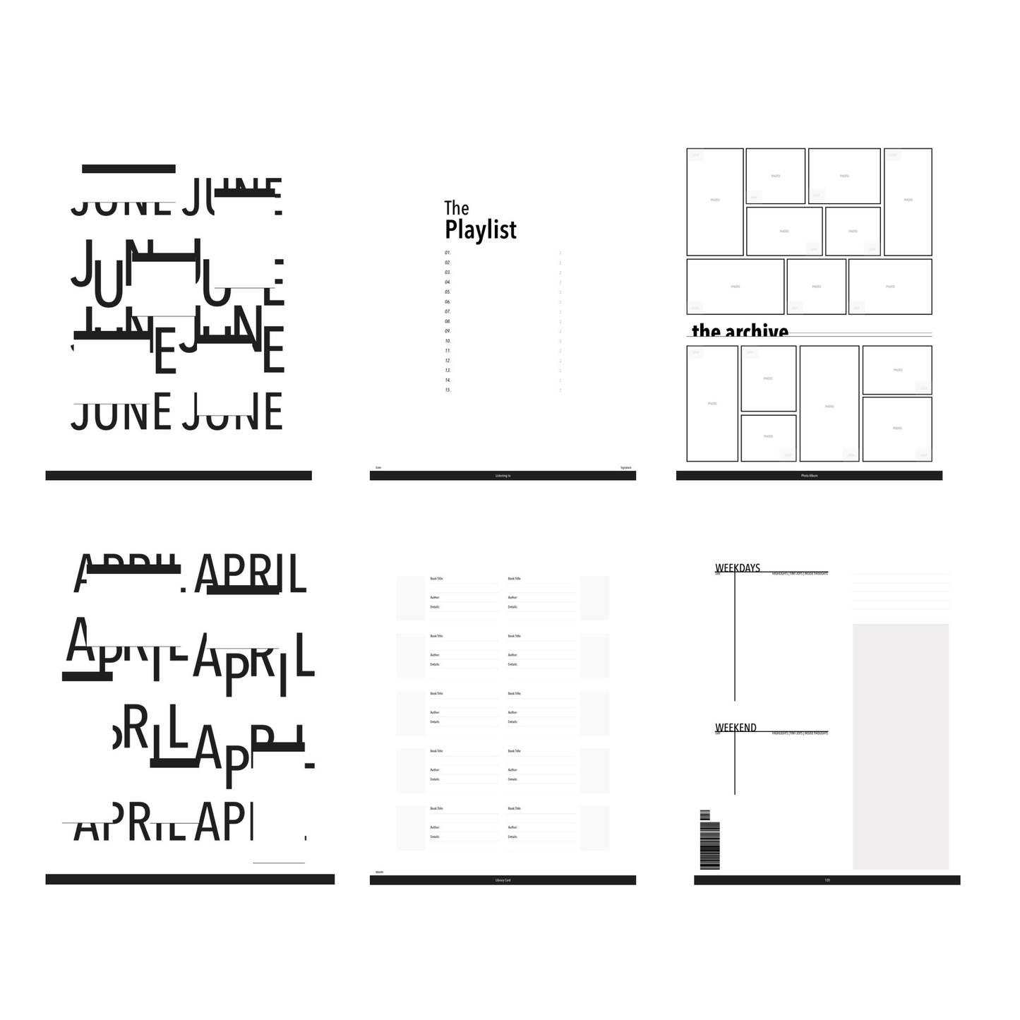 Editorial Templates 1001 Journaling and Planning Templates (PDF)
