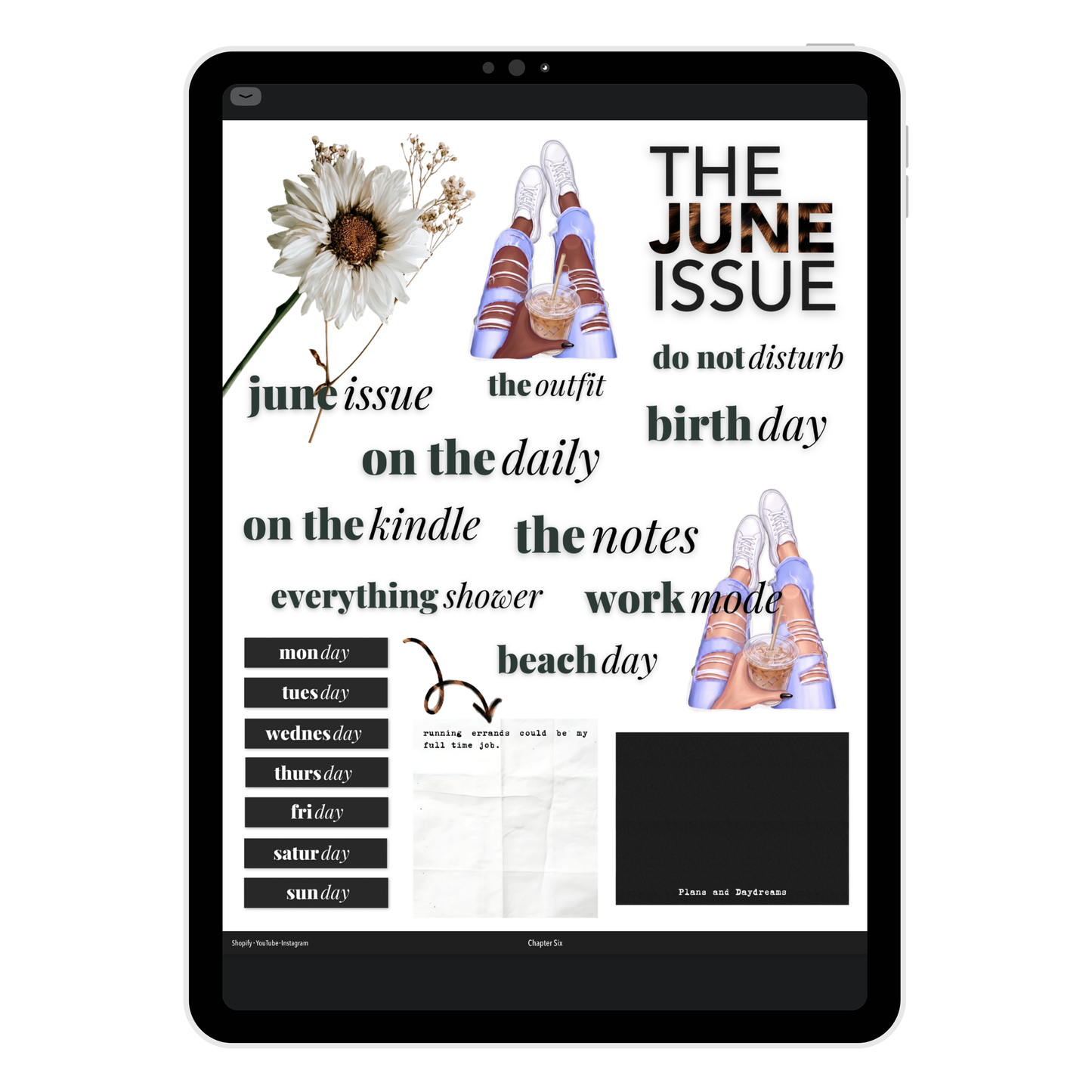 Chapter Six Digital Journaling and Planning Stickers (Goodnotes, Noteful, PNG)