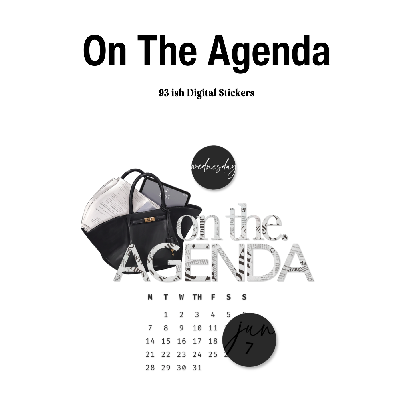 On the Agenda Digital Journaling and Planning Stickers (Goodnotes, Noteful, PNG)