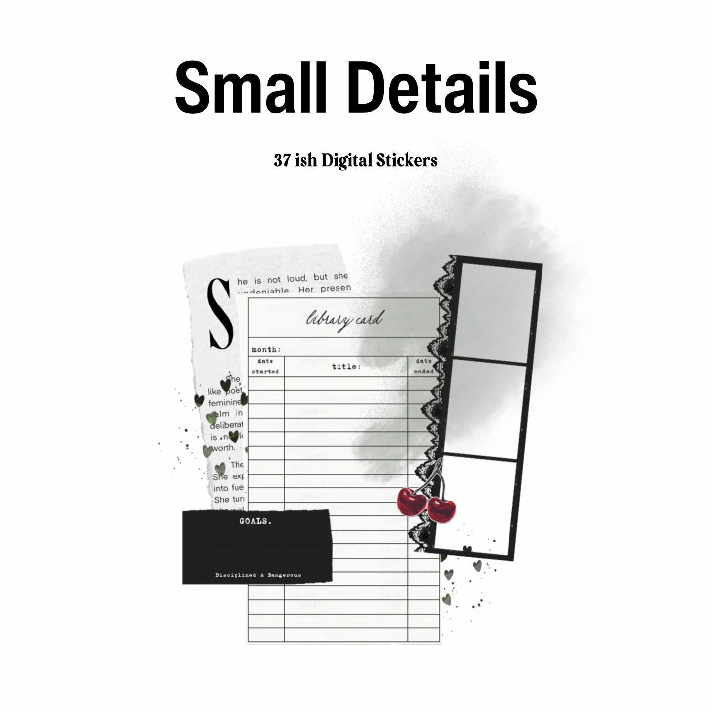 Small Details Digital Journaling and Planning Stickers (Goodnotes, Noteful, PNG)