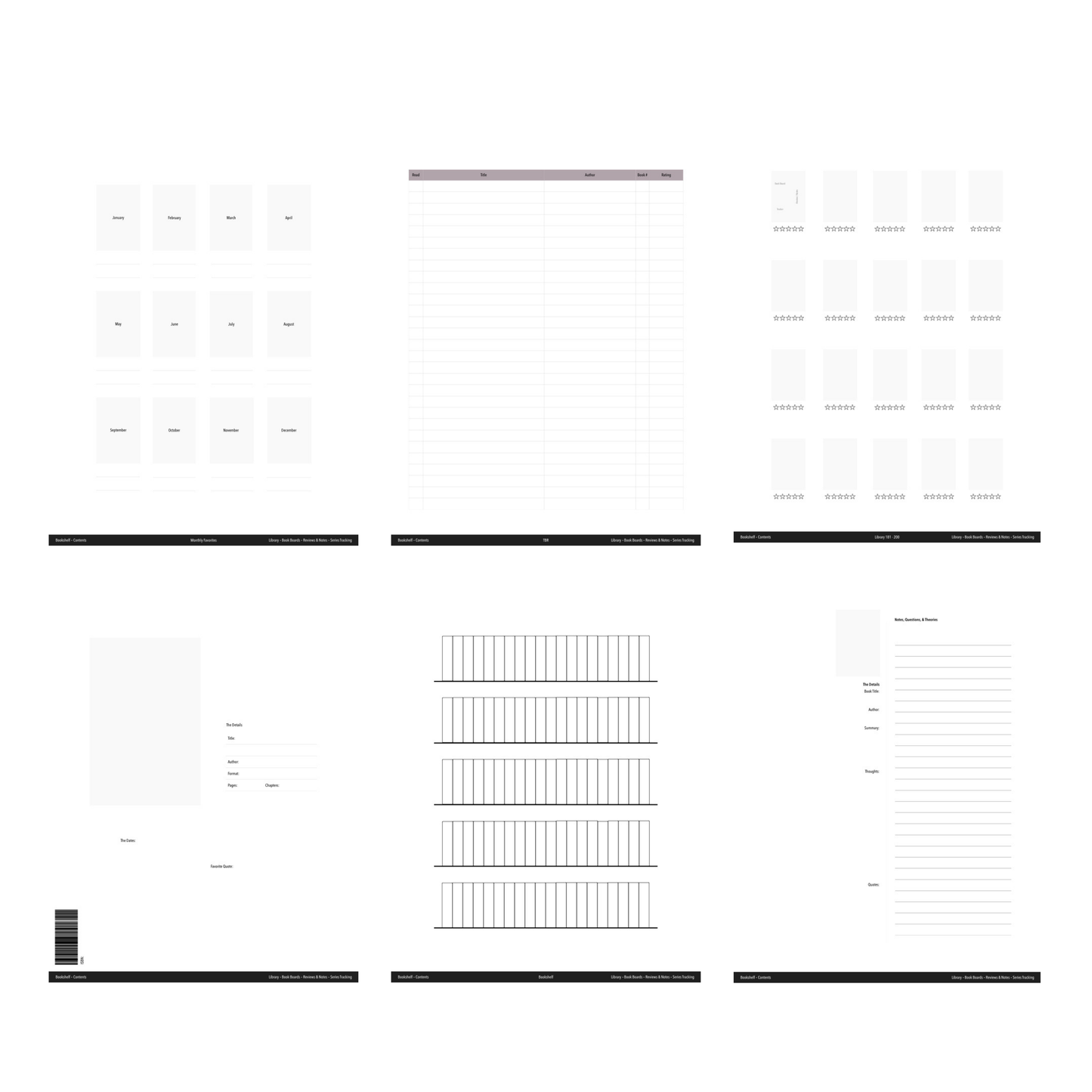 The Reader Digital Book Journal for 200 Books