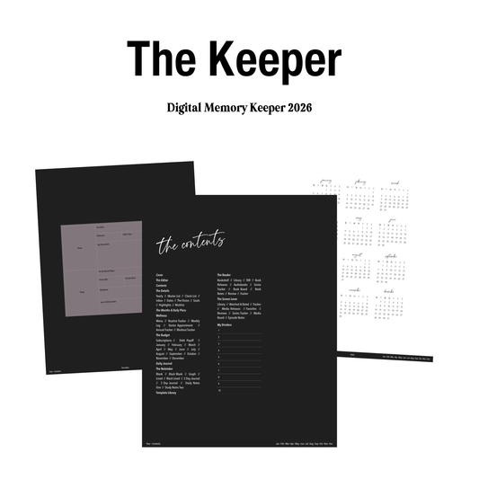The Keeper Digital Journal and Planner May 26 -  Dec 26, Dated, Monday Start
