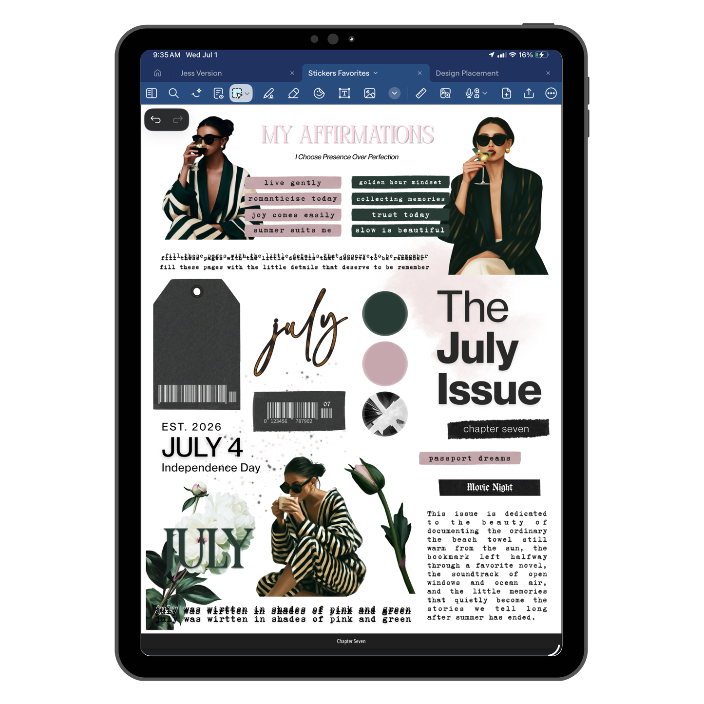 Chapter Seven Digital Journaling and Planning Stickers (Goodnotes, PNG)