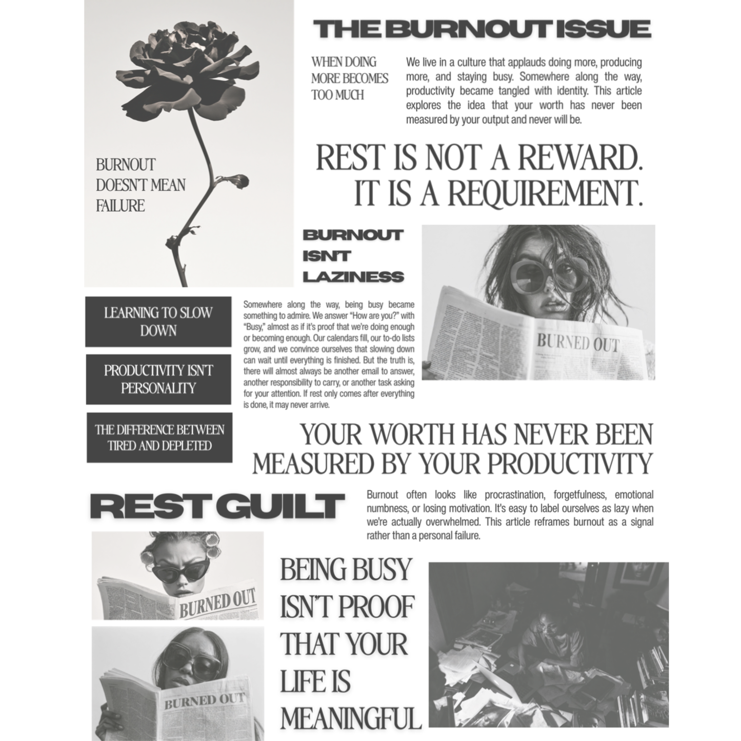 The Burnout Issue - Journaling Kit (PDF) (Goodnotes, Noteful, PNG)