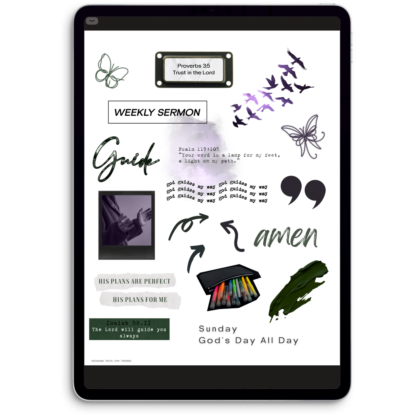 She has faith Digital Journaling and Planning Stickers (Goodnotes, PNGs)
