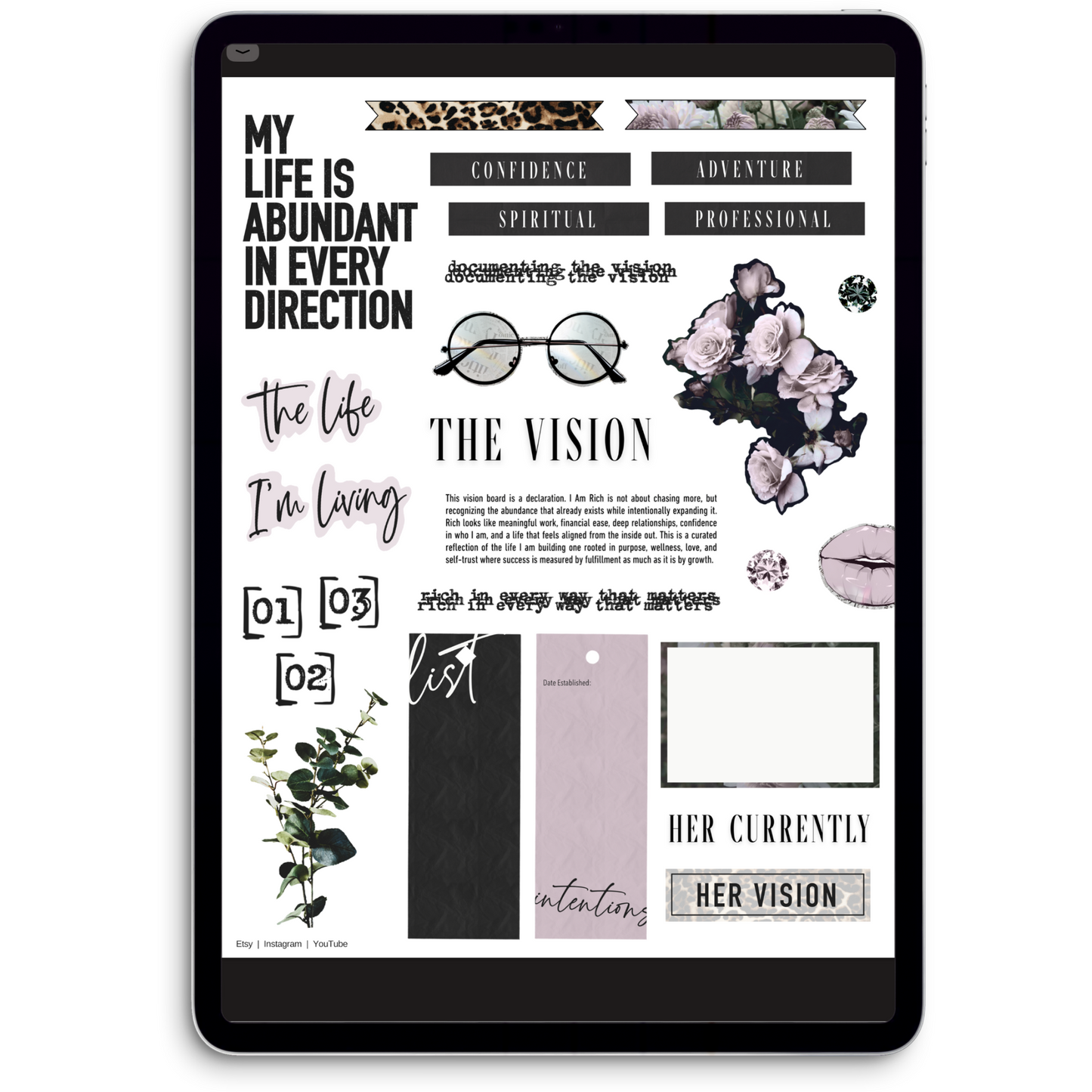 I Am Rich Digital Journaling and Planning Stickers (Goodnotes, PNGs)