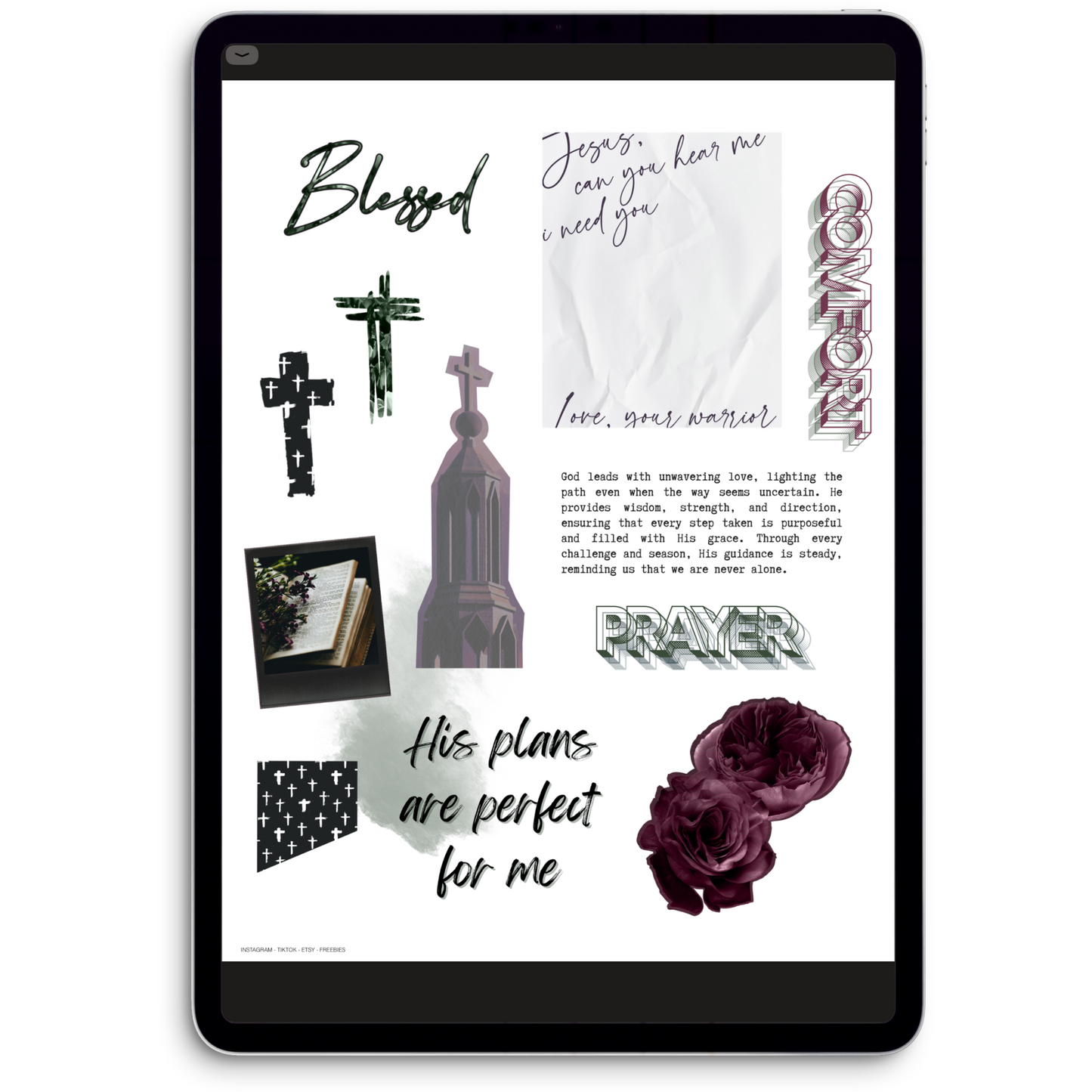 She has faith Digital Journaling and Planning Stickers (Goodnotes, PNGs)