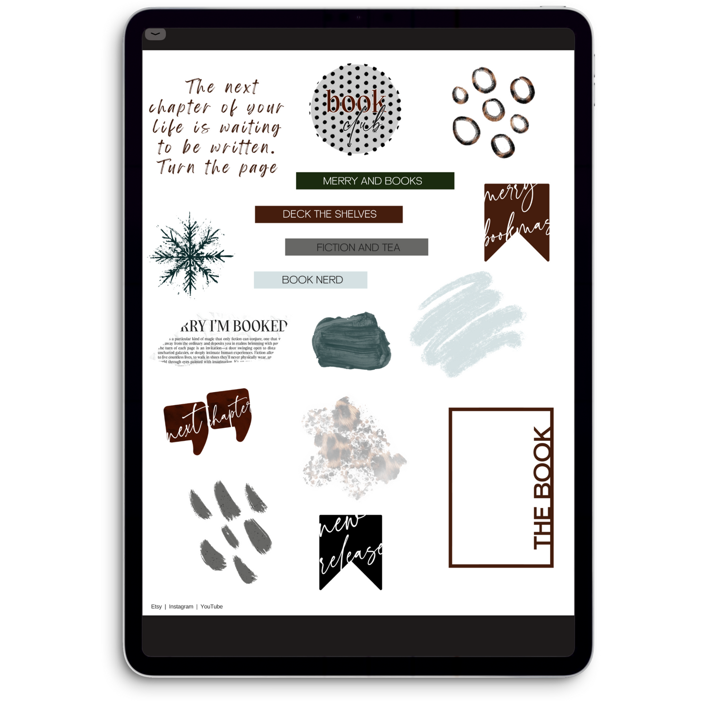 Next Chapter Digital Journaling and Planning Stickers (Goodnotes, PNGs)