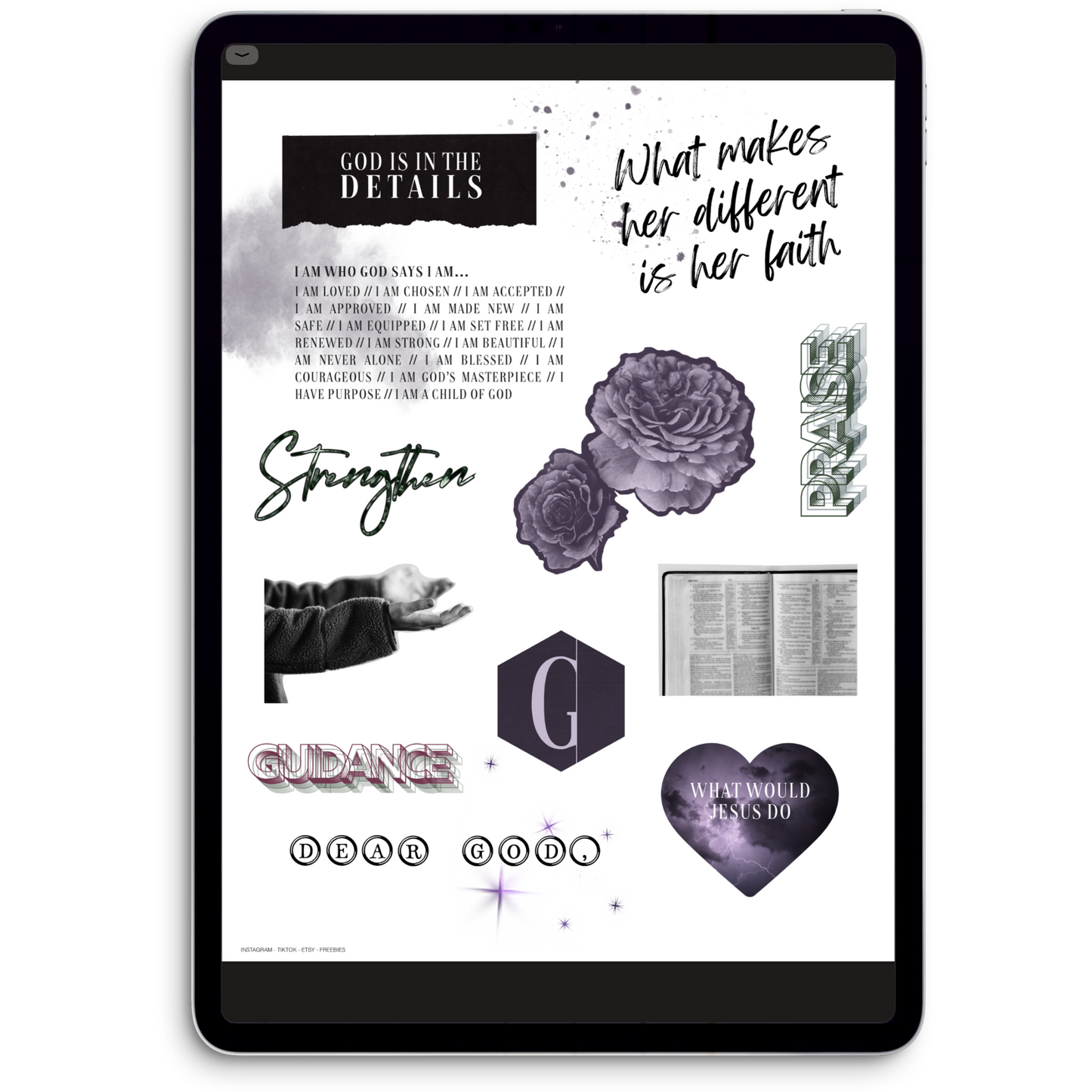 She has faith Digital Journaling and Planning Stickers (Goodnotes, PNGs)