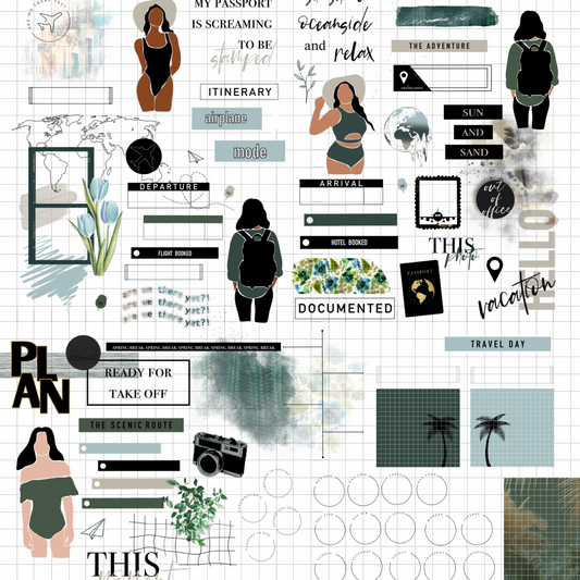 Are We There Yet? Digital Journaling and Planning Stickers (Goodnotes, PNGs)