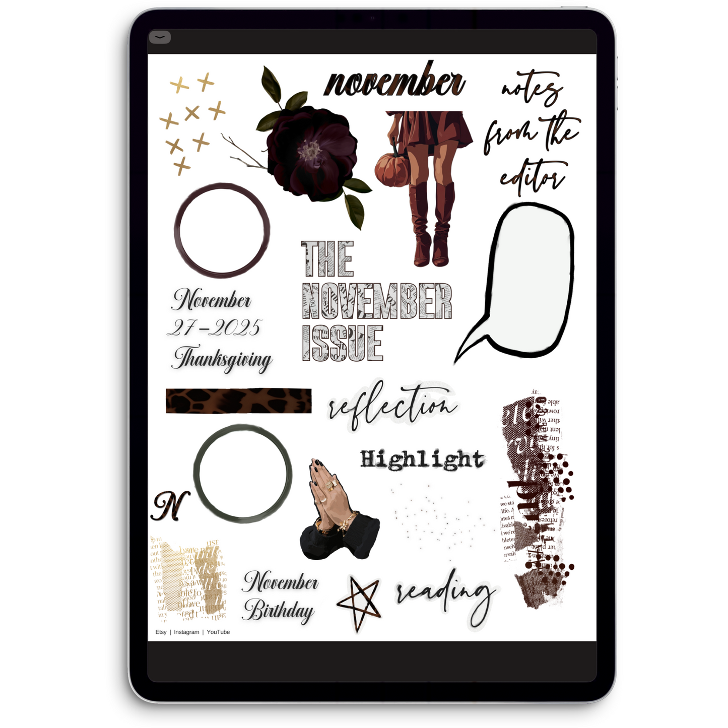 Chapter Eleven Digital Journaling and Planning Stickers (Goodnotes, Noteful, PNGs)
