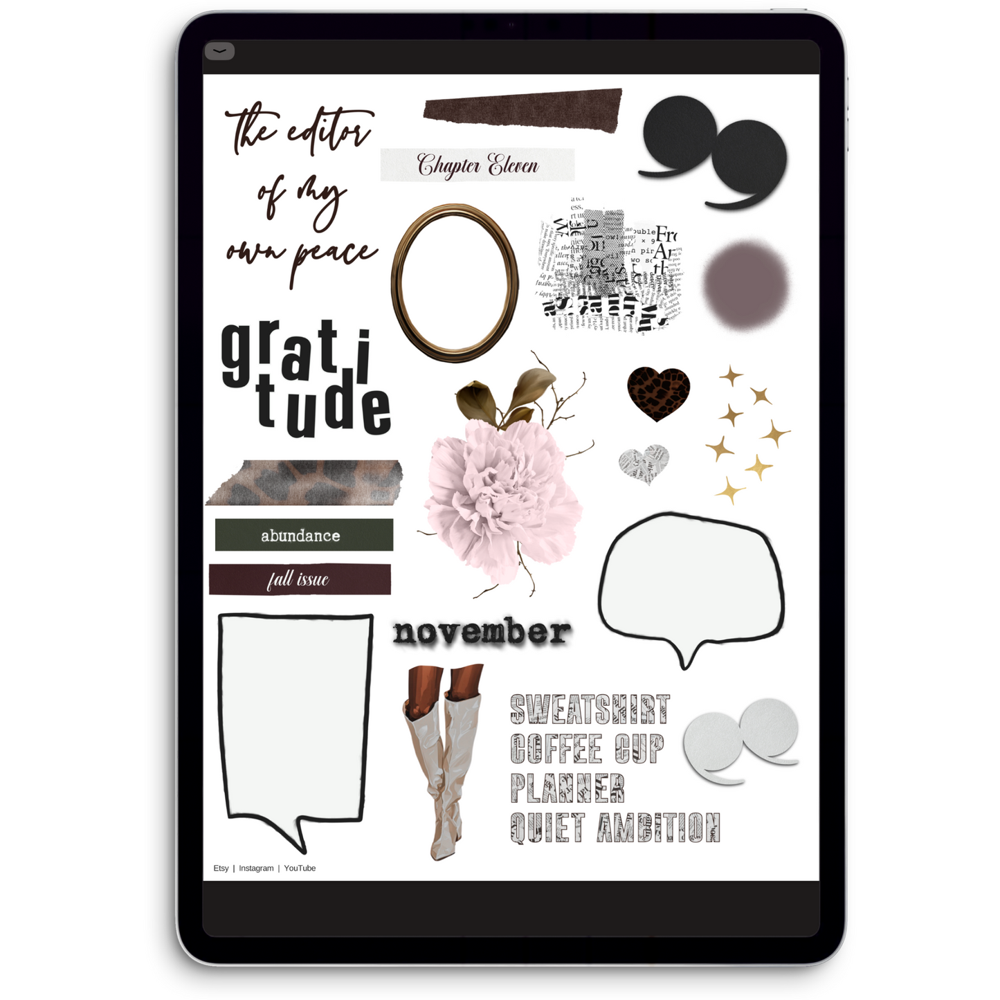 Chapter Eleven Digital Journaling and Planning Stickers (Goodnotes, Noteful, PNGs)