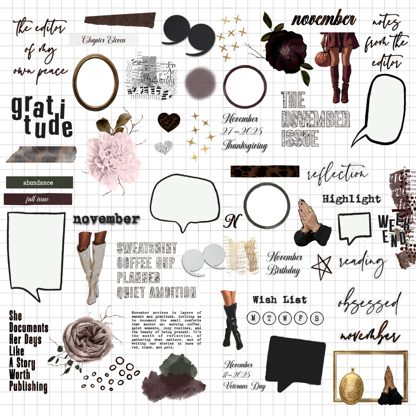 Chapter Eleven Digital Journaling and Planning Stickers (Goodnotes, Noteful, PNGs)