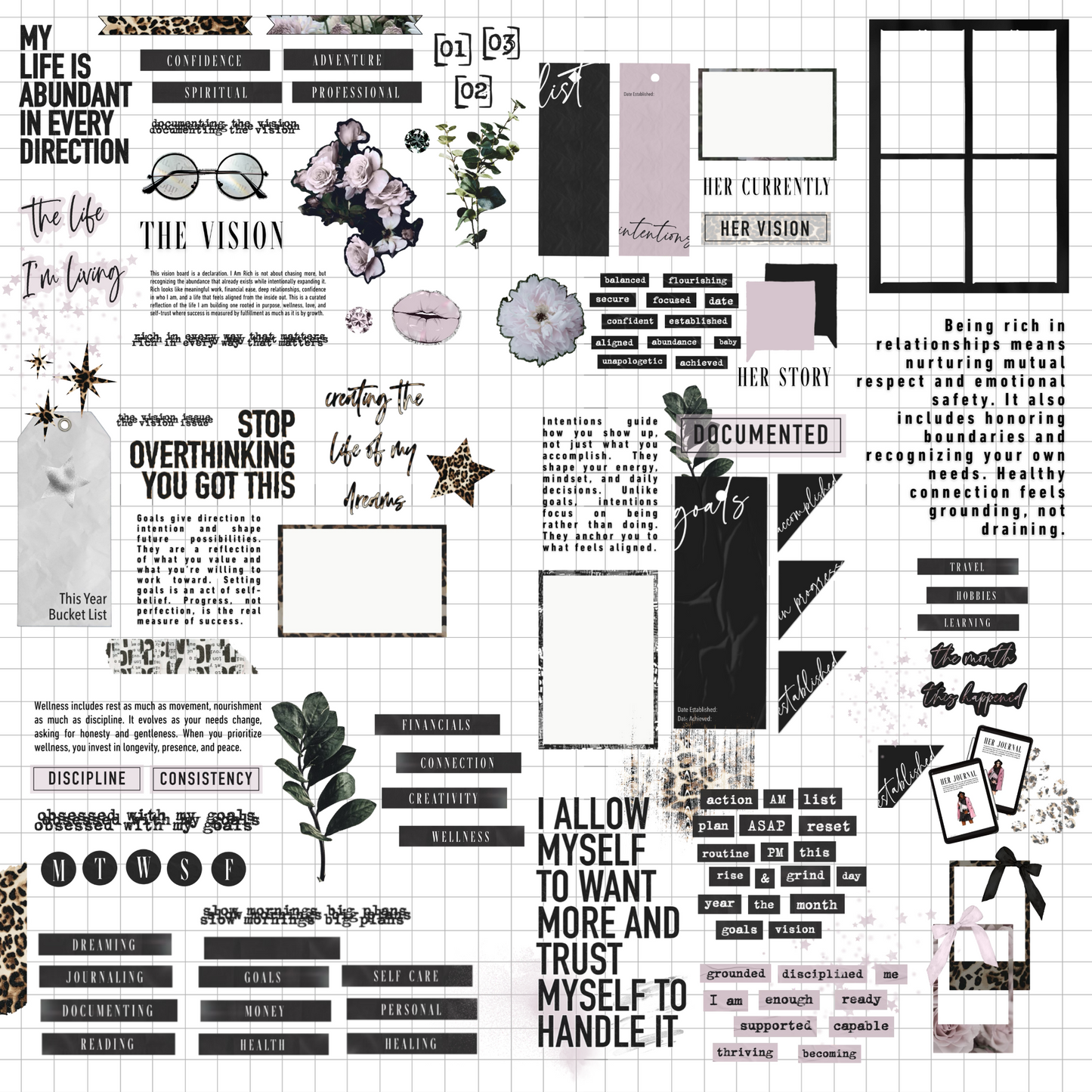 I Am Rich Digital Journaling and Planning Stickers (Goodnotes, PNGs)