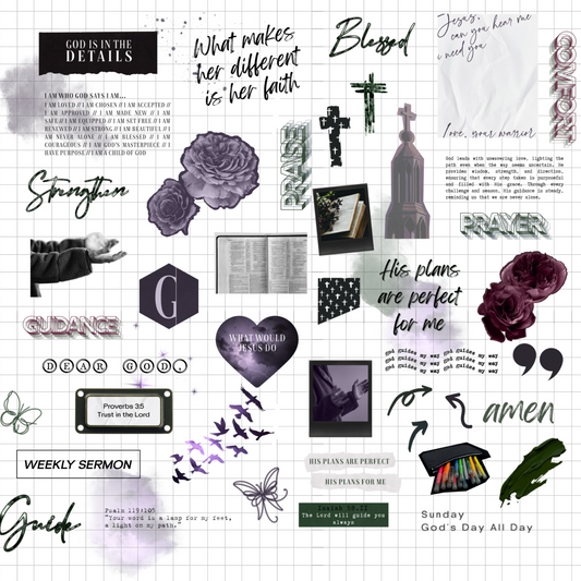 She has faith Digital Journaling and Planning Stickers (Goodnotes, PNGs)