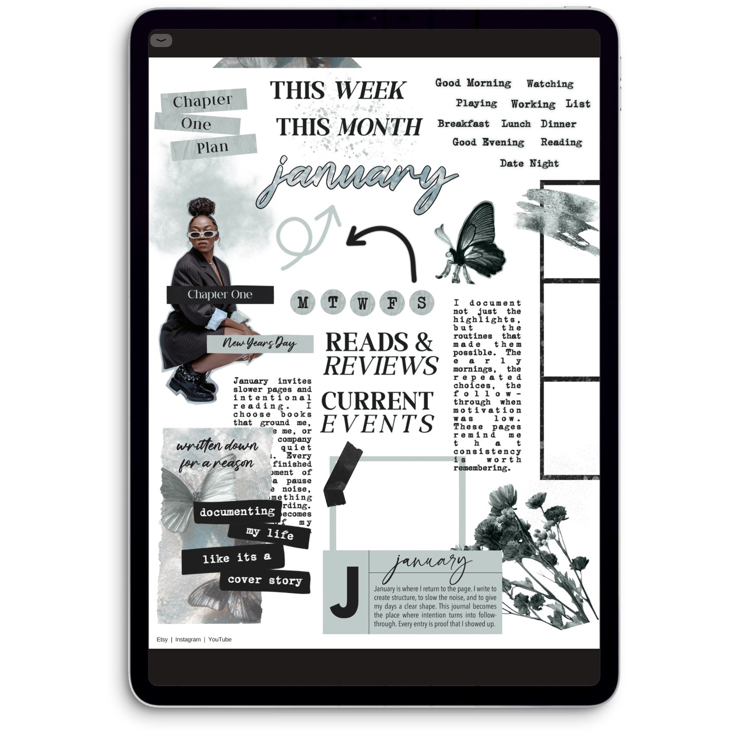 Chapter One Digital Journaling and Planning Stickers (Goodnotes, Noteful, PNG)